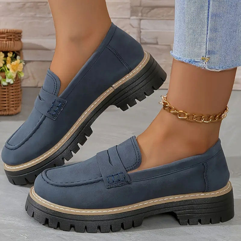 Dames loafers met plateauzool en stijlvolle afwerking