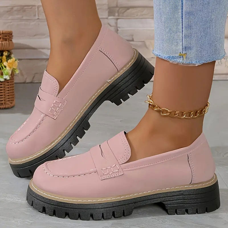 Dames loafers met plateauzool en stijlvolle afwerking