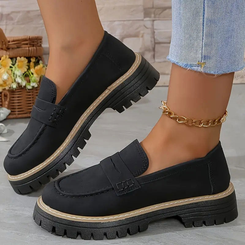Dames loafers met plateauzool en stijlvolle afwerking
