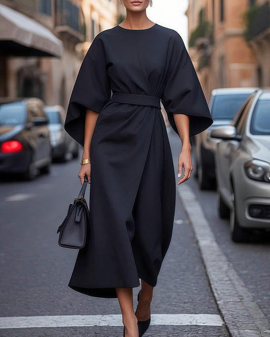 Dames jurk met puffmouwen en elegante pasvorm – perfect voor speciale gelegenheden