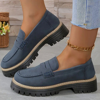 Dames loafers met plateauzool en stijlvolle afwerking