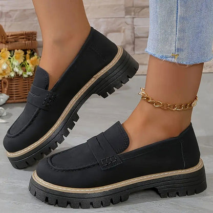 Dames loafers met plateauzool en stijlvolle afwerking