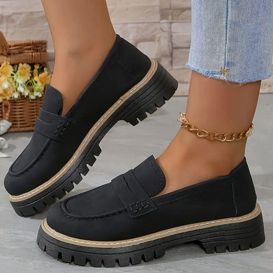 Dames loafers met plateauzool en stijlvolle afwerking